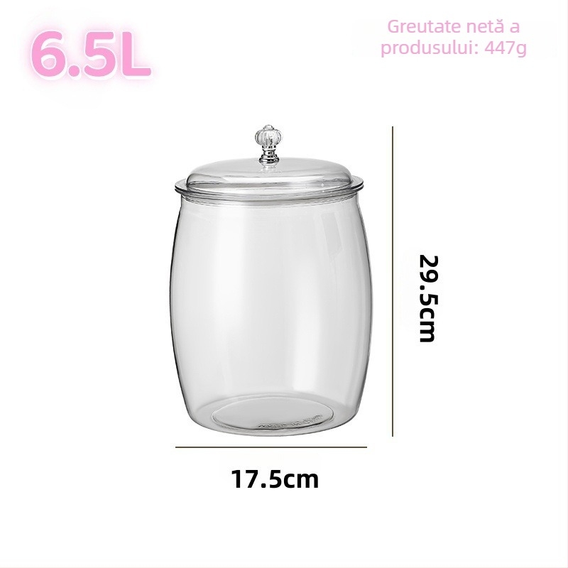 Cutie de depozitare pentru frigider - cutie de depozitare din plastic transparent pentru bucătărie, set de 5 piese, PET, capacitate 4.1-5 L, stil lux lejer