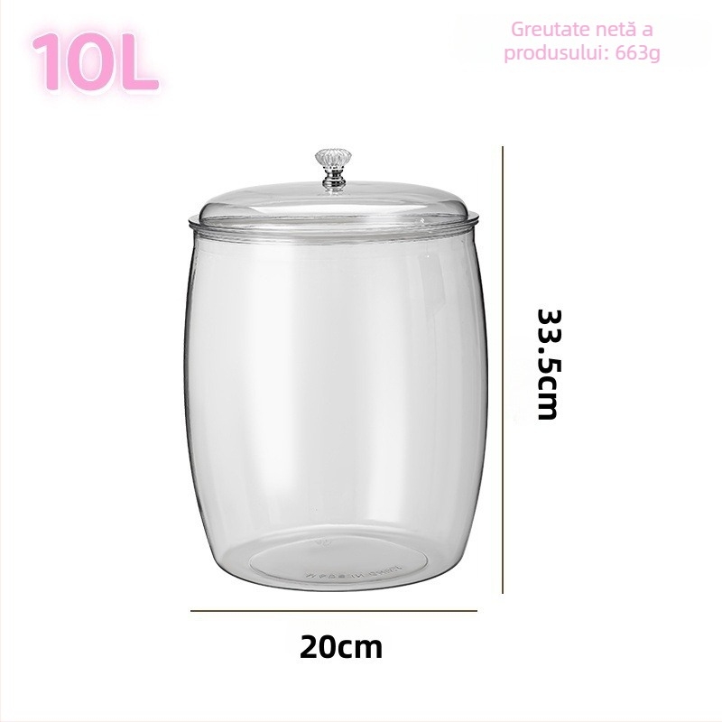 Cutie de depozitare pentru frigider - cutie de depozitare din plastic transparent pentru bucătărie, set de 5 piese, PET, capacitate 4.1-5 L, stil lux lejer