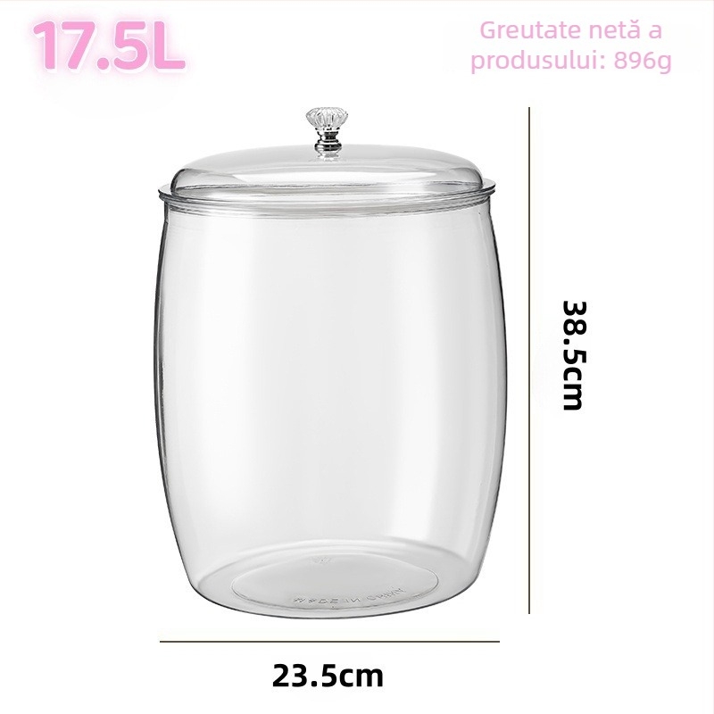 Cutie de depozitare pentru frigider - cutie de depozitare din plastic transparent pentru bucătărie, set de 5 piese, PET, capacitate 4.1-5 L, stil lux lejer