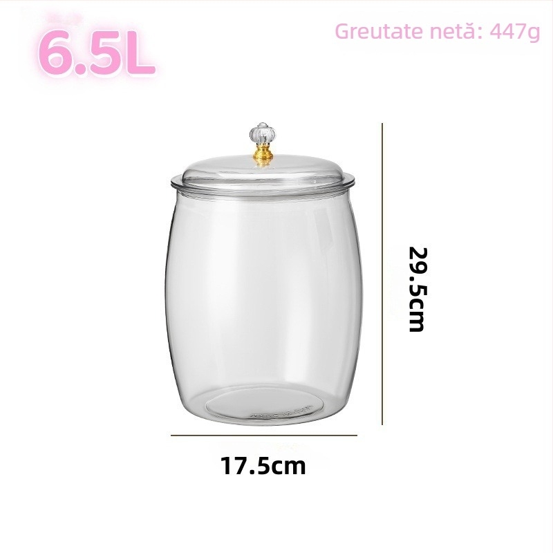 Cutie de depozitare pentru frigider - cutie de depozitare din plastic transparent pentru bucătărie, set de 5 piese, PET, capacitate 4.1-5 L, stil lux lejer