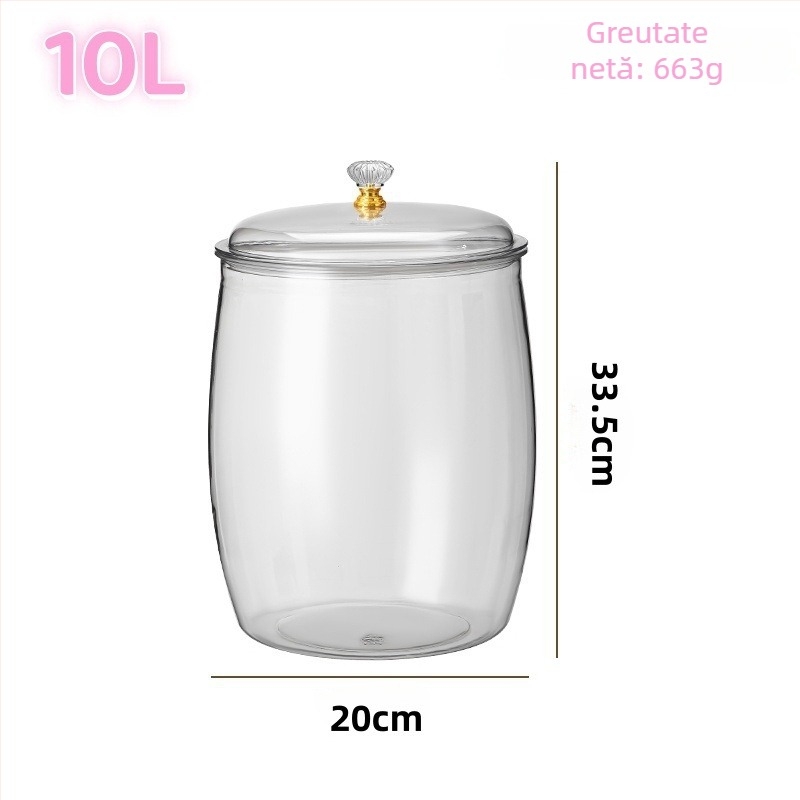 Cutie de depozitare pentru frigider - cutie de depozitare din plastic transparent pentru bucătărie, set de 5 piese, PET, capacitate 4.1-5 L, stil lux lejer