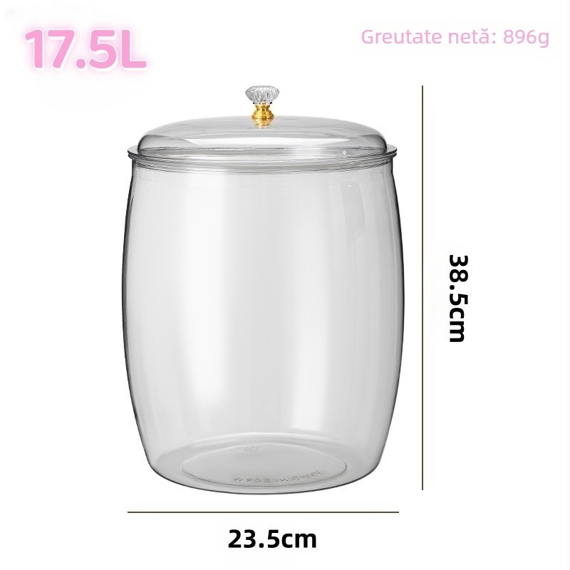 Cutie de depozitare pentru frigider - cutie de depozitare din plastic transparent pentru bucătărie, set de 5 piese, PET, capacitate 4.1-5 L, stil lux lejer