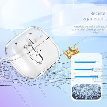 Carcasă pentru Samsung Buds3 Pro — TPU Transparent cu Încuidere, Carcasă de Protecție Turnată prin Injecție, Personalizabilă, Brand WLG