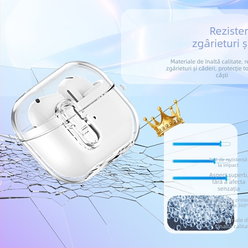 Carcasă pentru Samsung Buds3 Pro — TPU Transparent cu Încuidere, Carcasă de Protecție Turnată prin Injecție, Personalizabilă, Brand WLG