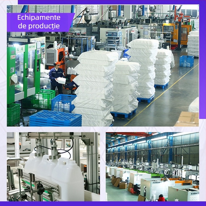 Sticlă rotundă HDPE pentru pesticide, turnare prin blow molding, capac exterior, material 100% pur, imprimare logo
