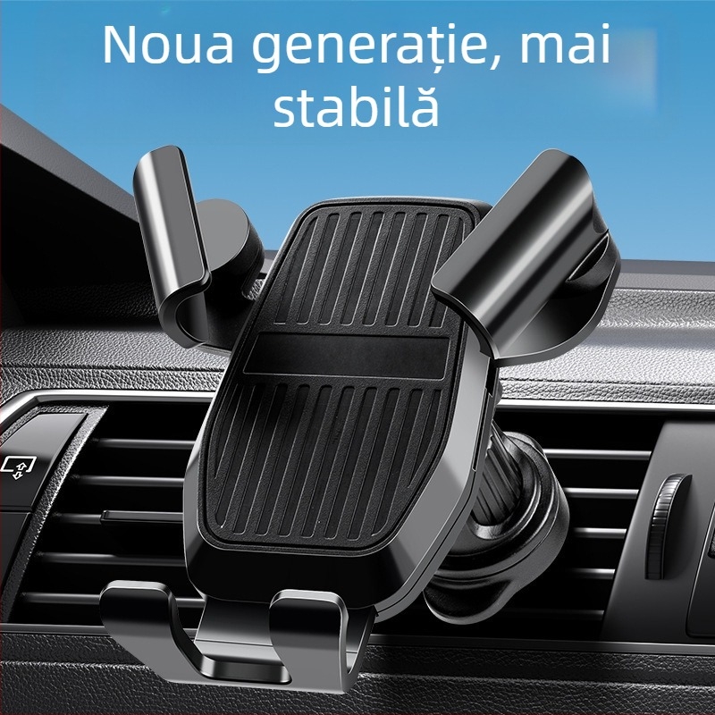 Suport auto pentru telefon, montat pe gură de aer a mașinii, cu senzor de gravitație, antișoc, compatibil universal