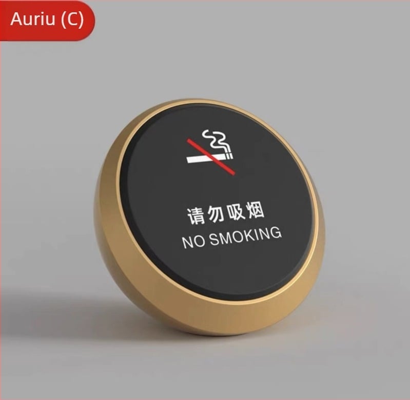 Semn de avertizare pentru fumat interzis – etichetă rotundă din plastic detașabilă pentru afișaj pe birou, personalizabilă