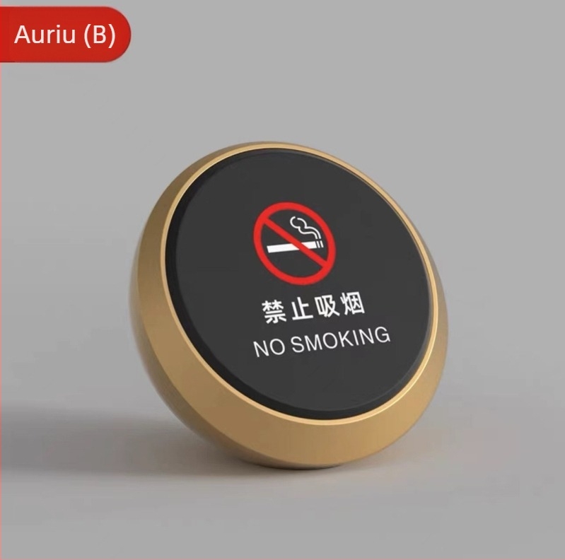 Semn de avertizare pentru fumat interzis – etichetă rotundă din plastic detașabilă pentru afișaj pe birou, personalizabilă