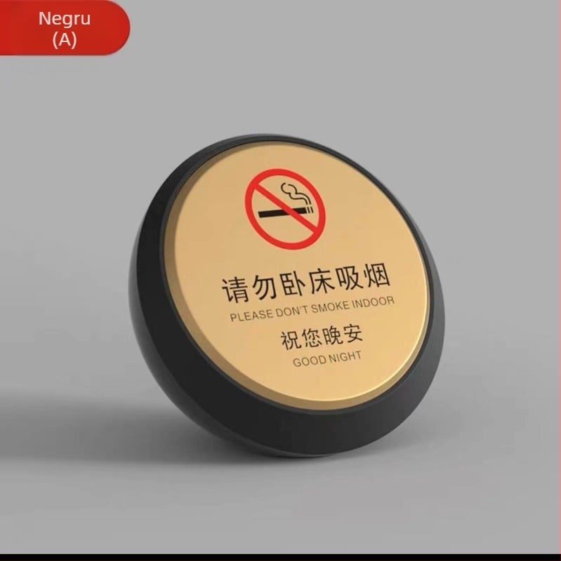 Semn de avertizare pentru fumat interzis – etichetă rotundă din plastic detașabilă pentru afișaj pe birou, personalizabilă