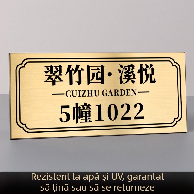 Semne portal din oțel inoxidabil cu imprimare UV | Haolong craft | pentru companii, centre comerciale, comunități, vile și hoteluri