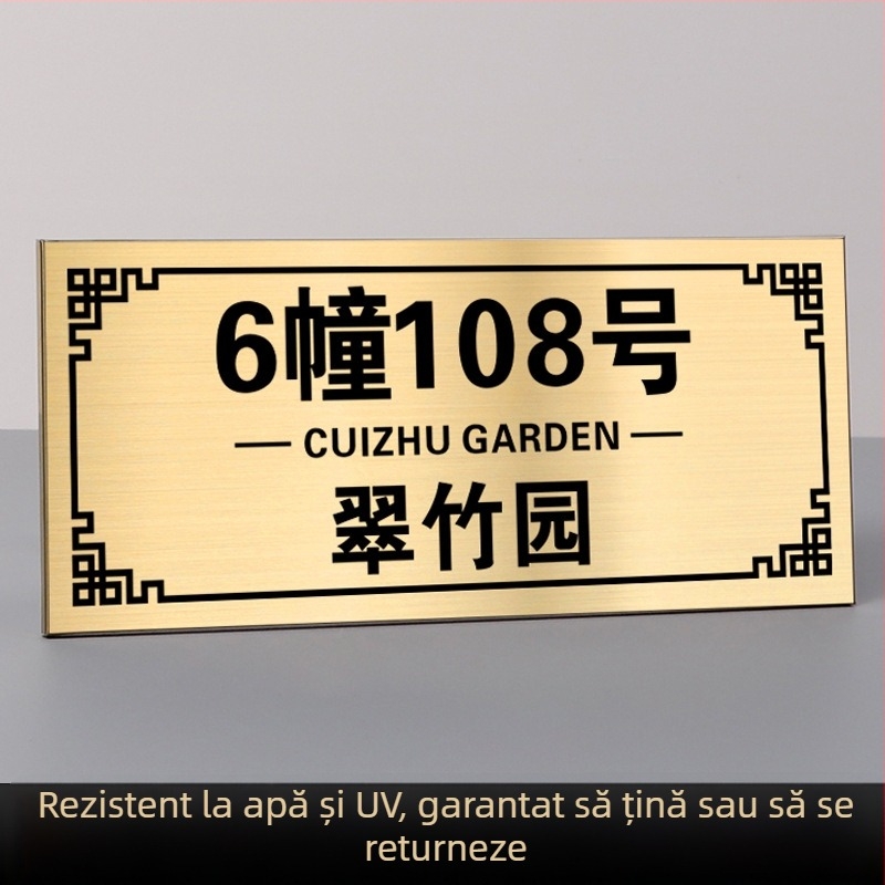Semne portal din oțel inoxidabil cu imprimare UV | Haolong craft | pentru companii, centre comerciale, comunități, vile și hoteluri