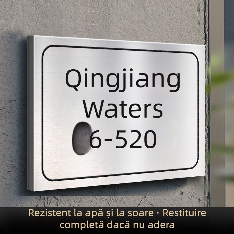 Semne portal din oțel inoxidabil cu imprimare UV | Haolong craft | pentru companii, centre comerciale, comunități, vile și hoteluri