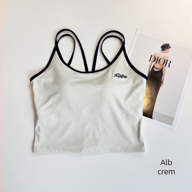 Bustier sport pentru femei cu bretele încruciate la spate, respirabil, uscare rapidă, înaltă elasticitate, material Nylon-Spandex (80/20)