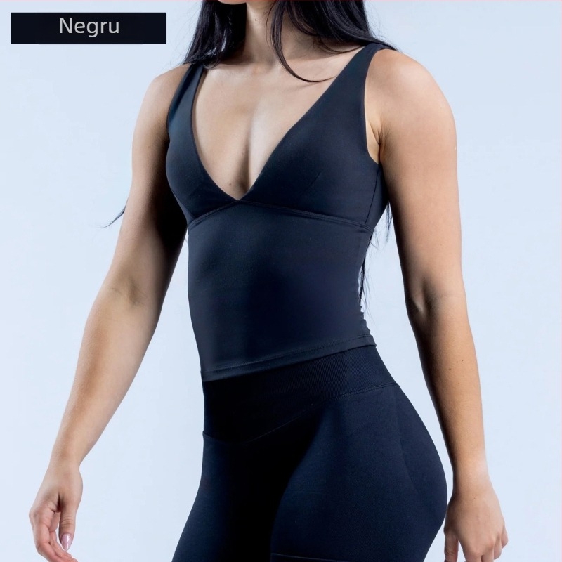 Bustier sport pentru femei, înaltă intensitate, uscare rapidă, cu pernă încorporată pentru sâni - Nailon-Elastan (87/13), absorbție a umidității, control abdominal strâns, elasticitate înaltă, croială slim, lungime până la abdomen
