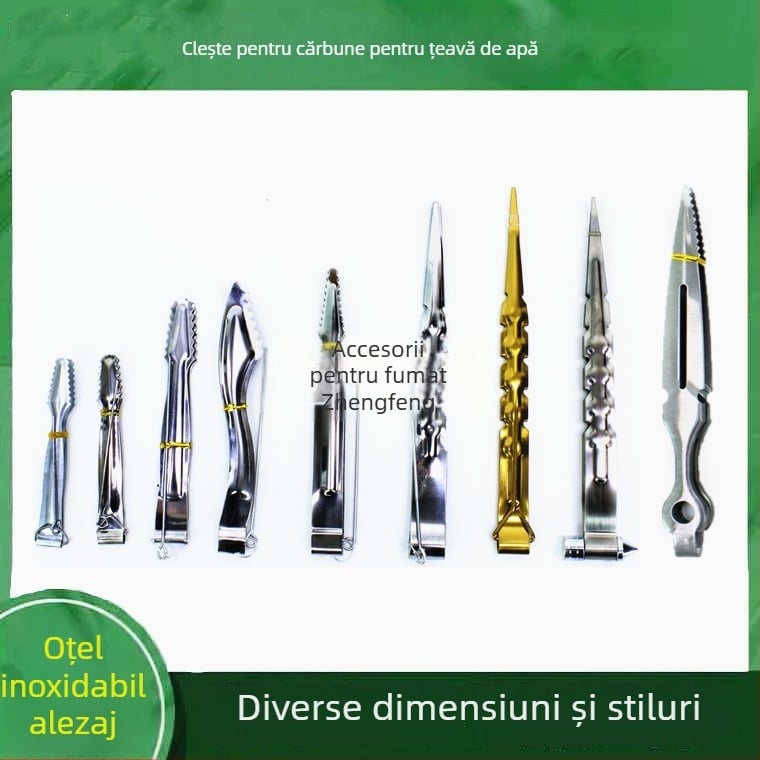 Pensete pentru narghilea și clips pentru limbă – construcție metalică, clips din carbon, design din oțel inoxidabil
