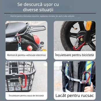  Lacăt cu combinație pentru vehicul electric – cârlig pentru cască, încuietoare pentru coșul din față și bagaj, aliaj DXs, 88 g, pentru mașini electrice și motociclete