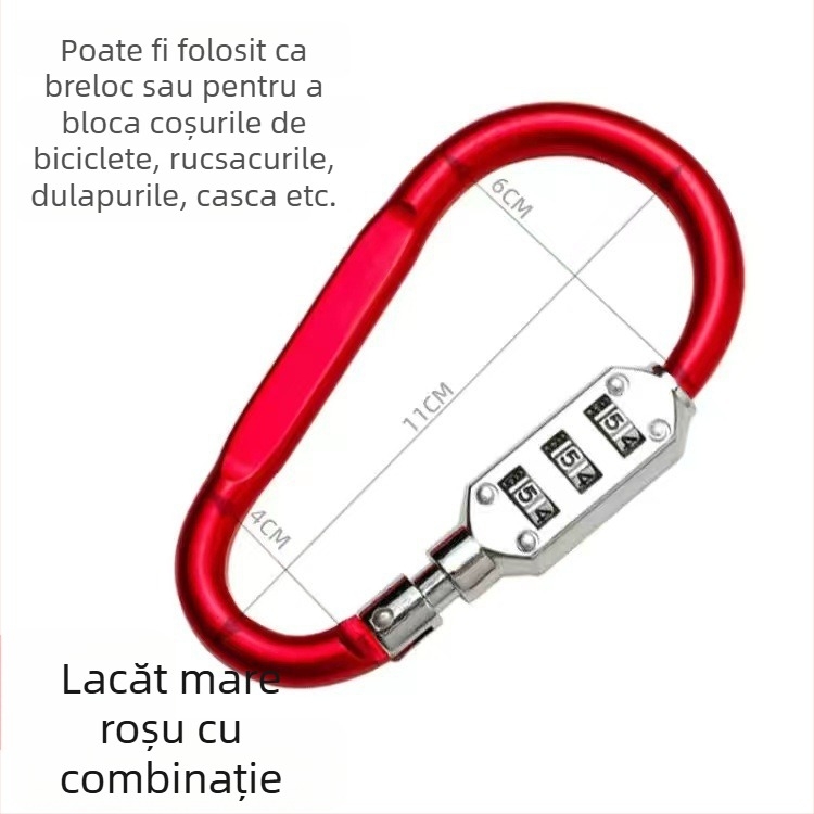  Lacăt cu combinație pentru vehicul electric – cârlig pentru cască, încuietoare pentru coșul din față și bagaj, aliaj DXs, 88 g, pentru mașini electrice și motociclete