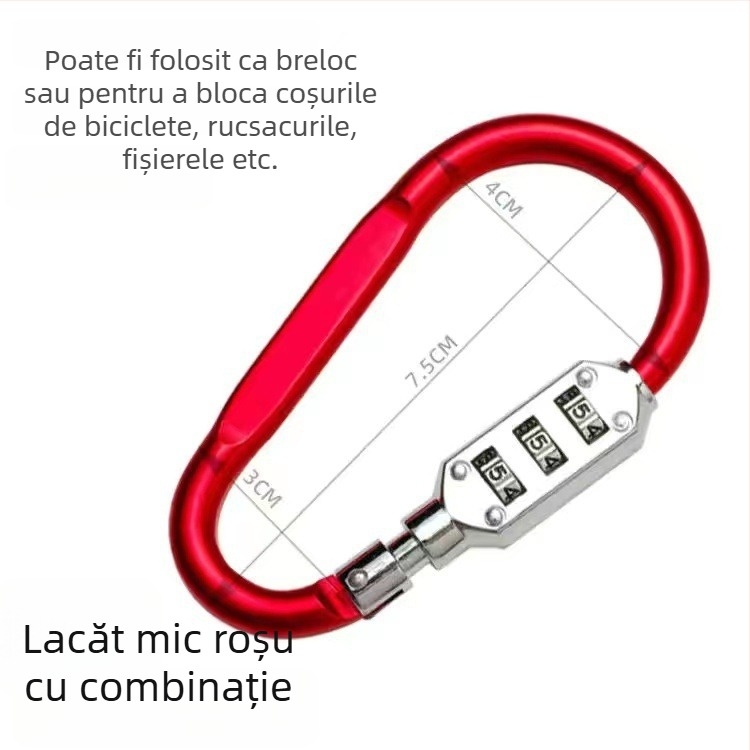  Lacăt cu combinație pentru vehicul electric – cârlig pentru cască, încuietoare pentru coșul din față și bagaj, aliaj DXs, 88 g, pentru mașini electrice și motociclete