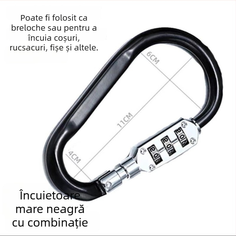  Lacăt cu combinație pentru vehicul electric – cârlig pentru cască, încuietoare pentru coșul din față și bagaj, aliaj DXs, 88 g, pentru mașini electrice și motociclete