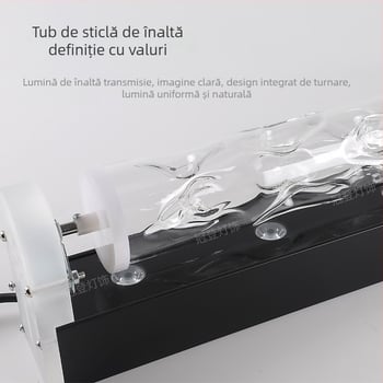 Lampă LED pentru perete cu model de apă – valuri de apă 3D dinamice, carcasă din aluminiu, 3600 lm, IP43, reglabilă