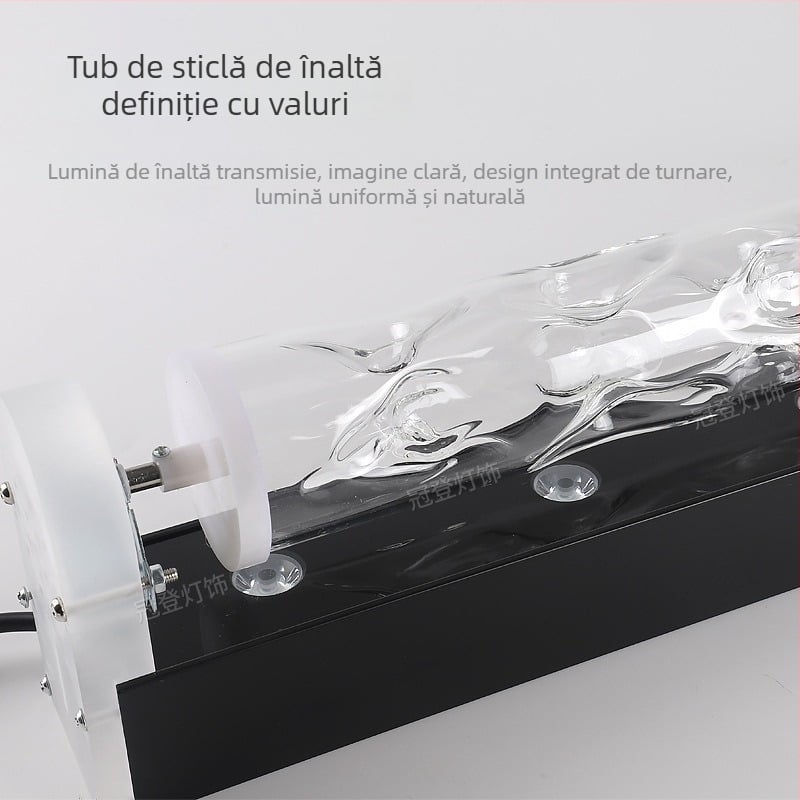 Lampă LED pentru perete cu model de apă – valuri de apă 3D dinamice, carcasă din aluminiu, 3600 lm, IP43, reglabilă