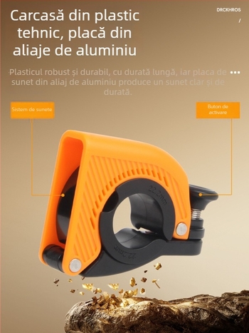 Sonerie pentru bicicletă, design mini ascuns, buton deget, Drckhros Ld03, plastic