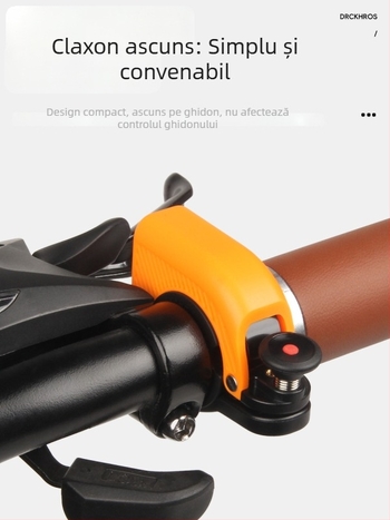 Sonerie pentru bicicletă, design mini ascuns, buton deget, Drckhros Ld03, plastic
