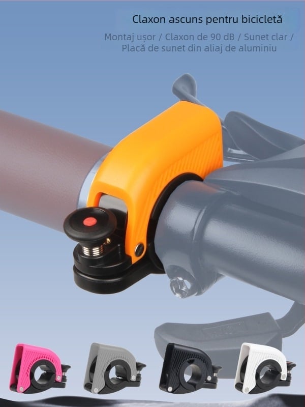 Sonerie pentru bicicletă, design mini ascuns, buton deget, Drckhros Ld03, plastic