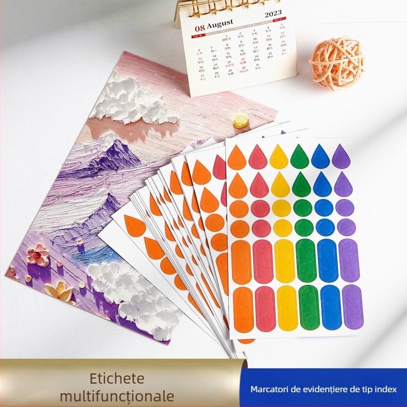 Etichete multifuncționale de adnotare cu picături de apă și indicatoare de ploaie – gata de lipire, pagini interioare ale broșurii, ambalaj de bază, Brand Huge