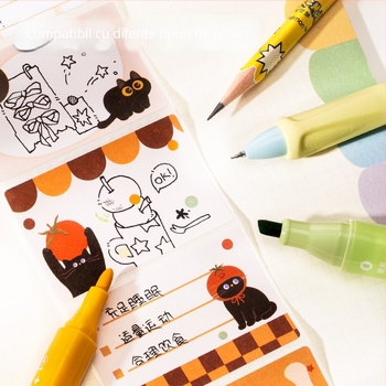 Note autoadezive cu personajul Kaba Bear, design de tras, 128 pagini, KBX-2445