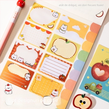 Note autoadezive cu personajul Kaba Bear, design de tras, 128 pagini, KBX-2445