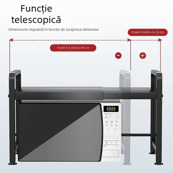 Raft extensibil de bucătărie pentru cuptor cu microunde – oțel de carbon, scalabil, design minimalist modern, mostre personalizate
