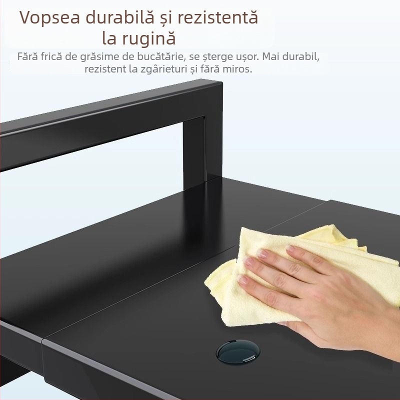 Raft extensibil de bucătărie pentru cuptor cu microunde – oțel de carbon, scalabil, design minimalist modern, mostre personalizate
