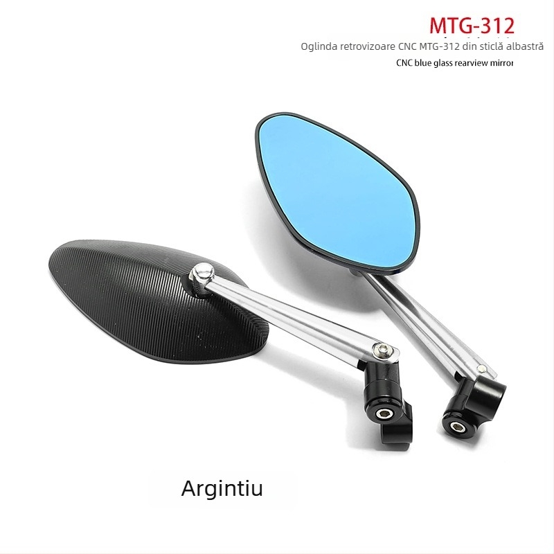 Oglindă retrovizoare pentru motocicletă - aliaj de aluminiu, turnare CNC, model OLIA-312, montaj universal, pentru naveta zilnică