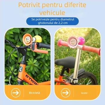 INWILD IW81514 Claxon pentru bicicletă din fier pentru copii – Accesoriu metalic pentru biciclete montane, biciclete de echilibru și trotinete