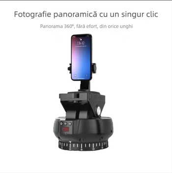 Gimbal PTZ motor pentru smartphone cu telecomandă, rotație de 360°, înclinare de 70°, 9 viteze de pan și 9 viteze de înclinare, greutate 518 g