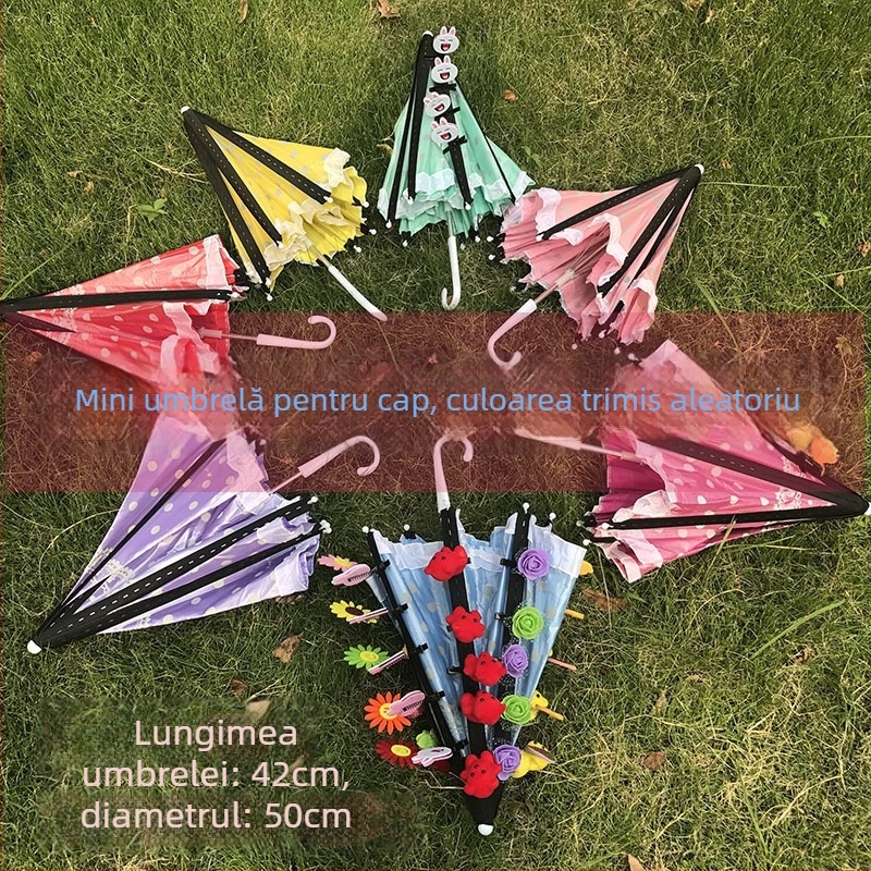 Umbrelă cu mâner lung, 8 nervuri din fier, mâner din fier, deschidere manuală, țesătură 190T