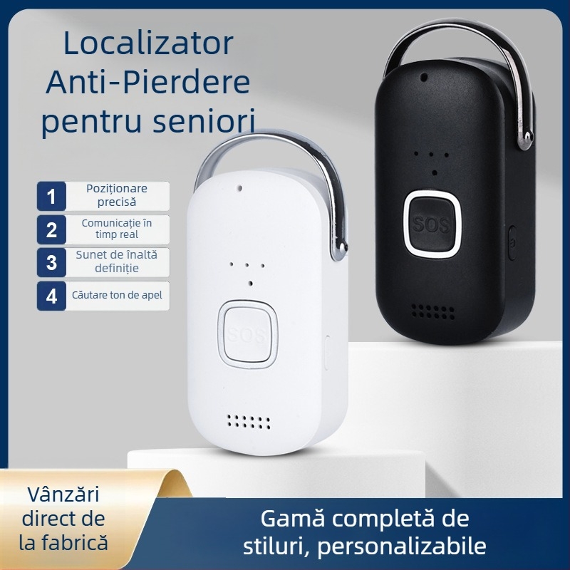 Locatoare GPS pentru persoane vârstnice cu apel bidirectional, urmărire în timp real, baterie 1200mAh, compatibil Android și iOS, modelul H02