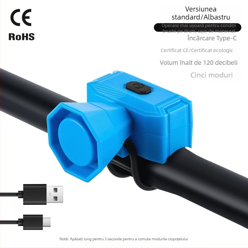 West Rider Claxon Bicicletă Electric, Reîncărcabil, Sunet Puternic, ABS, Bicicletă de Munte, Model Yp 0706070-071