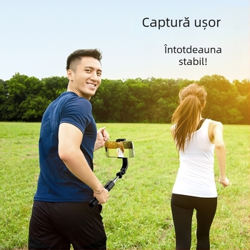 Selfiecom C06 stabilizator cu ax unic, trepied, telecomandă Bluetooth, lumină magnetică de umplere și gimbal pan-tilt pentru telefon pentru transmisiuni în direct