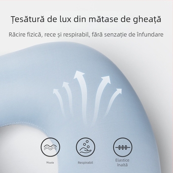 Pernă de călătorie în formă U, cu umflare prin apăsare, portabilă, PVC