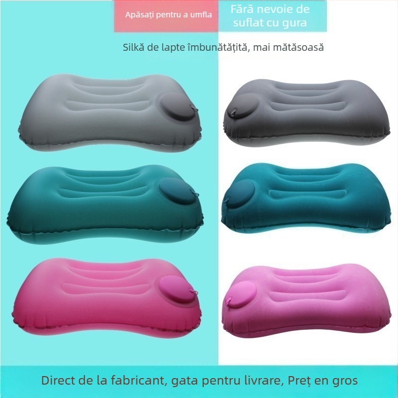 Pernă gonflabilă - PVC, grosime 0,1 cm, Model 08, pliabilă, design modern minimalist, umflare prin apăsare