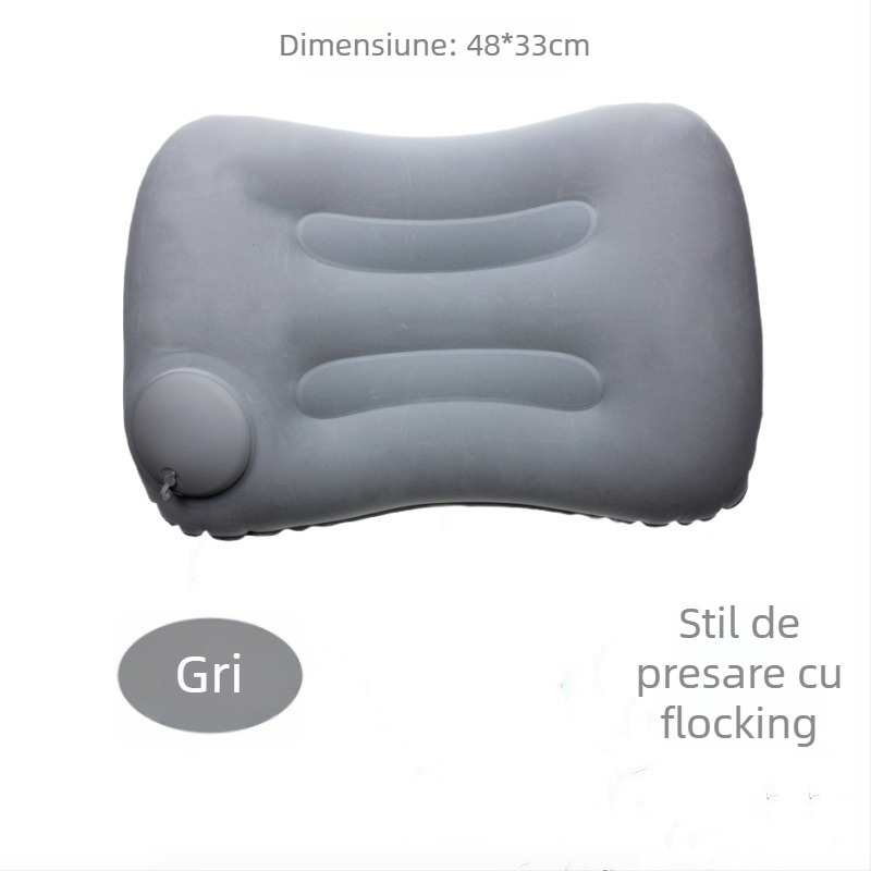 Pernă gonflabilă - PVC, grosime 0,1 cm, Model 08, pliabilă, design modern minimalist, umflare prin apăsare