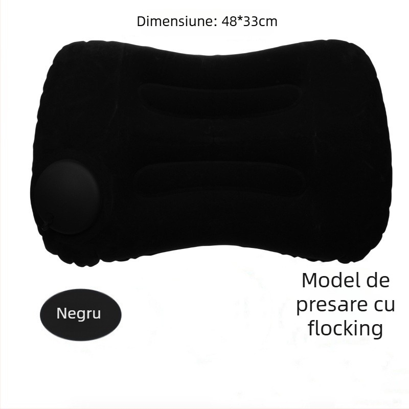 Pernă gonflabilă - PVC, grosime 0,1 cm, Model 08, pliabilă, design modern minimalist, umflare prin apăsare