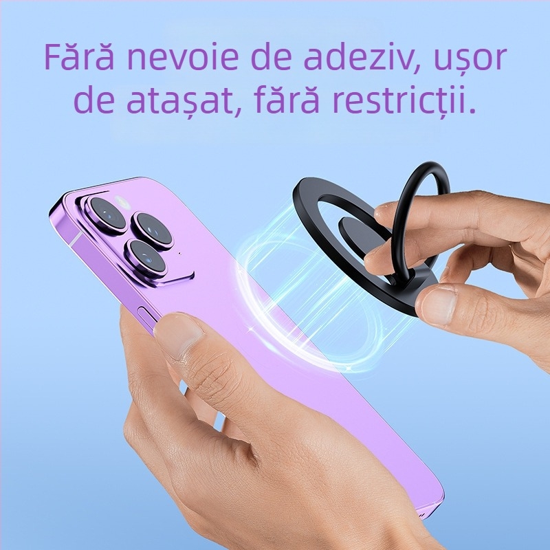 Suport MagSafe cu inel magnetic pentru staționare pe birou, iPhone 15 – construcție metalică