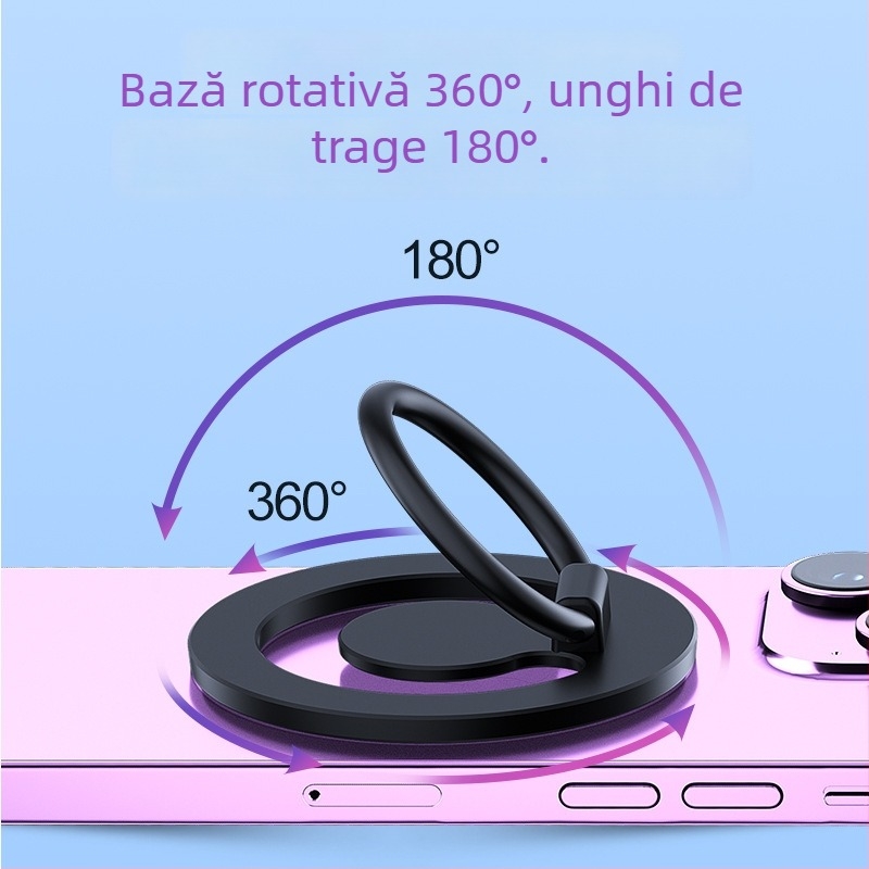 Suport MagSafe cu inel magnetic pentru staționare pe birou, iPhone 15 – construcție metalică