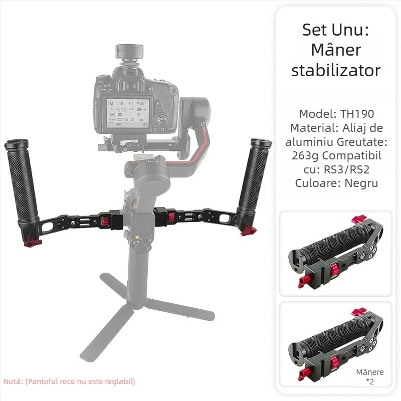 Maner extins pentru stabilizator, aliaj de aluminiu, design poros cu mai multe găuri, montaj bayonet, pentru RS2 RS3 RSC2, 263 g