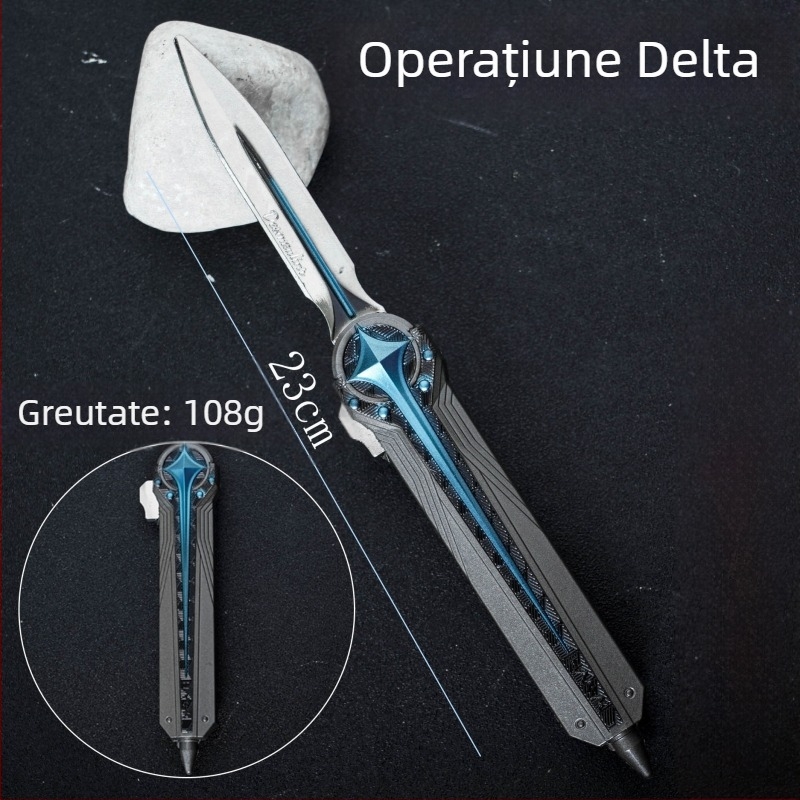 Ornament metalic cu armă Delta Polaris, cu cuțit elastic bidirecțional, model Moment Animation
