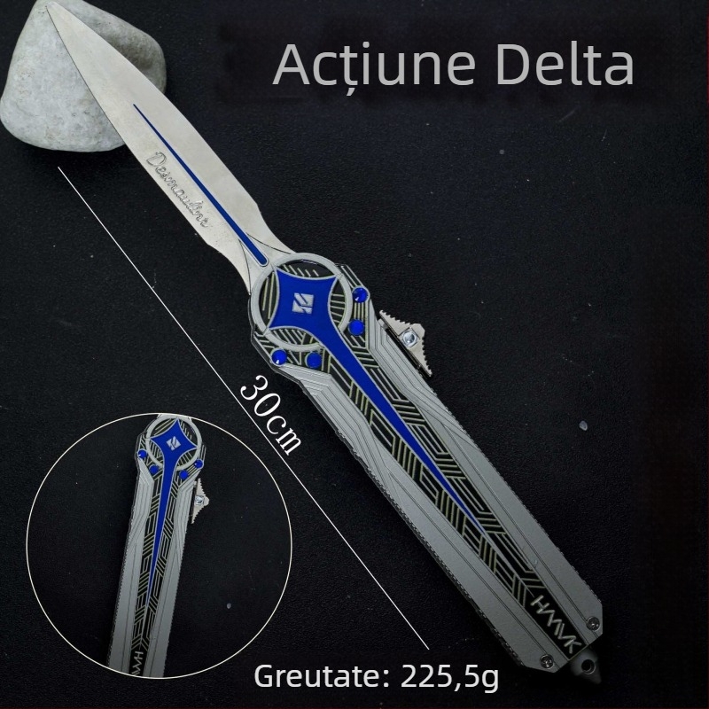 Ornament metalic cu armă Delta Polaris, cu cuțit elastic bidirecțional, model Moment Animation