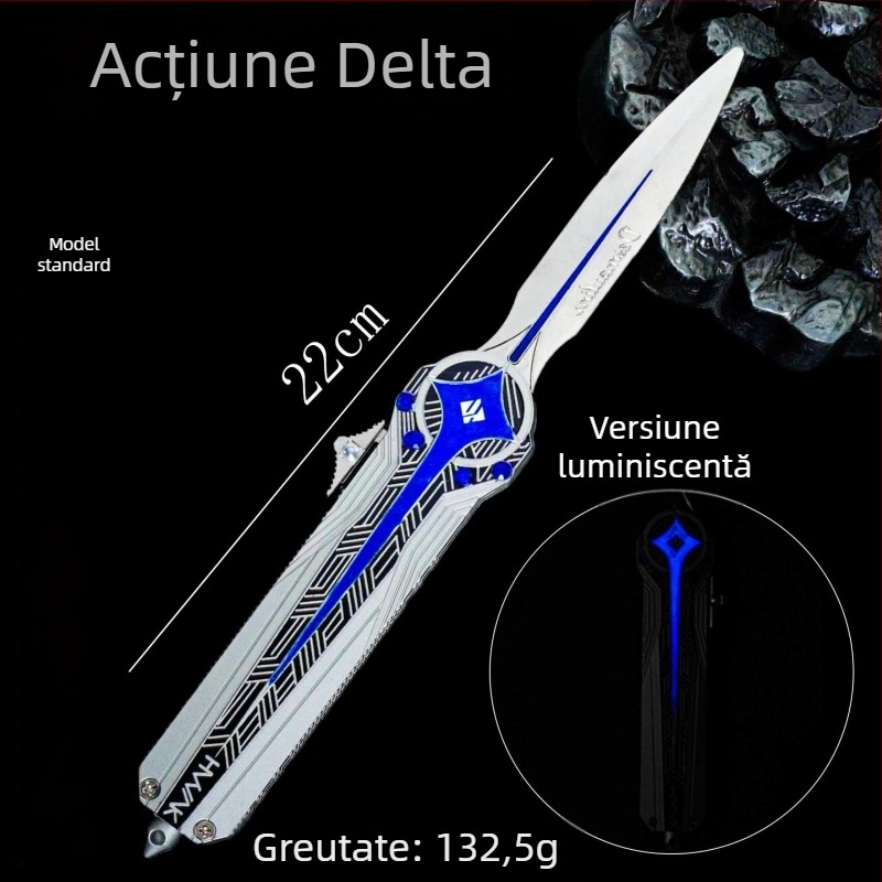 Ornament metalic cu armă Delta Polaris, cu cuțit elastic bidirecțional, model Moment Animation
